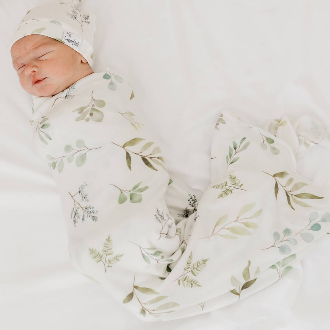 Copper Pearl Haven swaddle blanket detail — lightweight breathable baby wrap