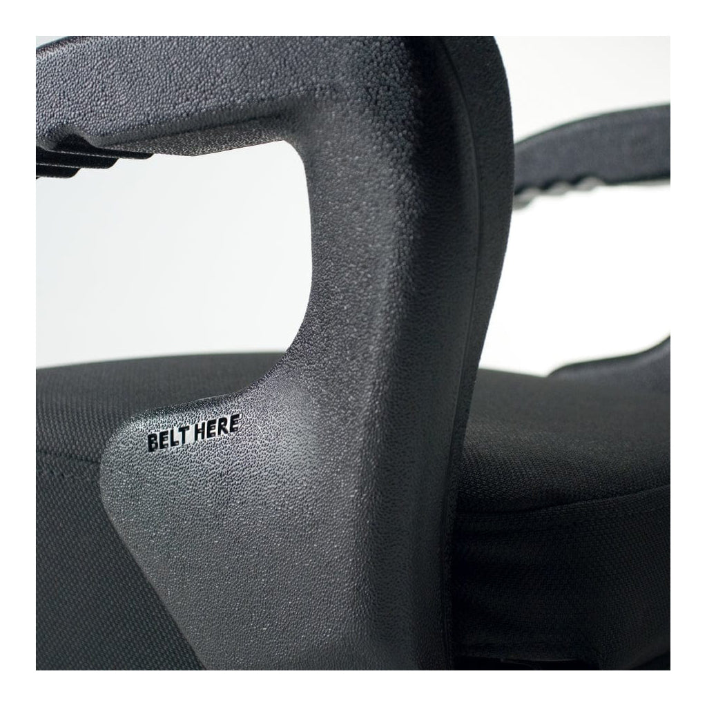 Close up of the Ozzie clek booster seat for 5 year old