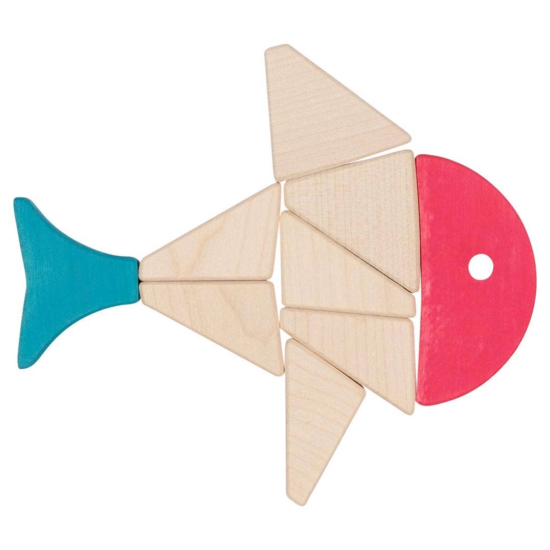 Goki Colour and Shape Sorting Game - 6 colourful fishes, a wood toy perfect for early learning.
