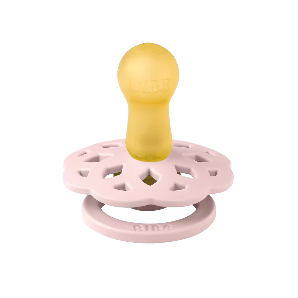 Soft pastel BIBS Boheme Pacifier 2-Pack Ivory/Blossom, trusted pacifiers for newborn comfort.