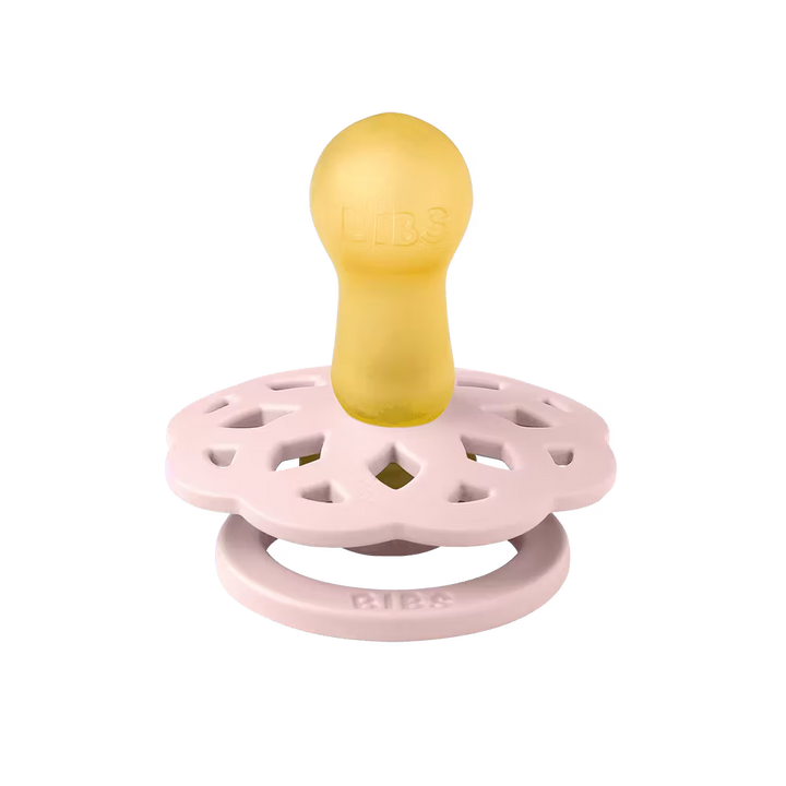 Soft pastel BIBS Boheme Pacifier 2-Pack Ivory/Blossom, trusted pacifiers for newborn comfort.