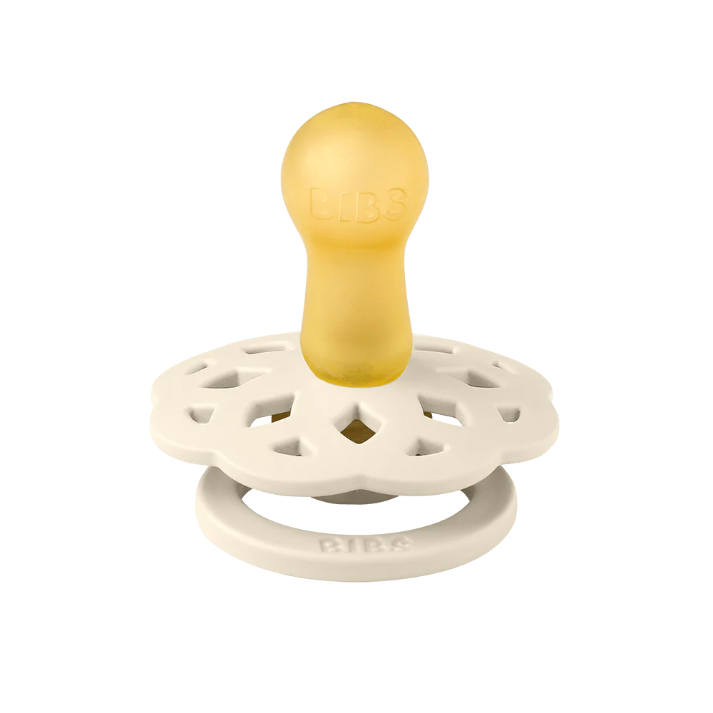 Ivory tone BIBS Boheme Pacifiers 2 Pack, best pacifier for newborn comfort.