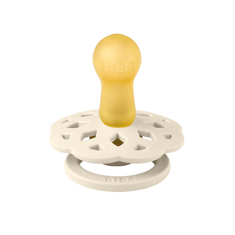 Ivory tone BIBS Boheme Pacifiers 2 Pack, best pacifier for newborn comfort.