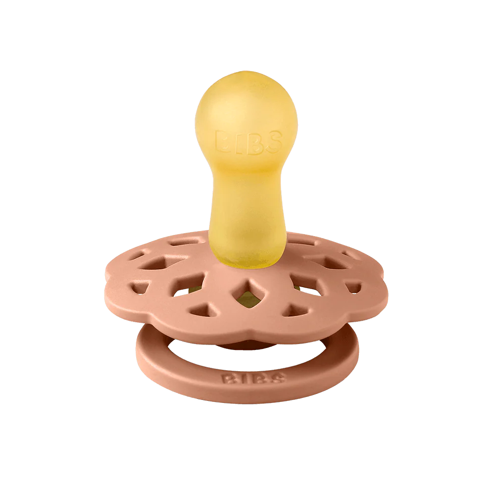 Peach BIBS Boheme Pacifiers 2 Pack, stylish babyÕs pacifier option.