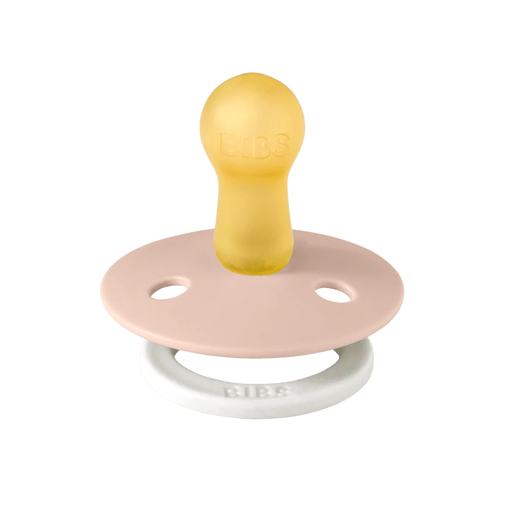 Blush Glow BIBS Pacifier Colour Collection 2 Pack, soft soother with glow feature.