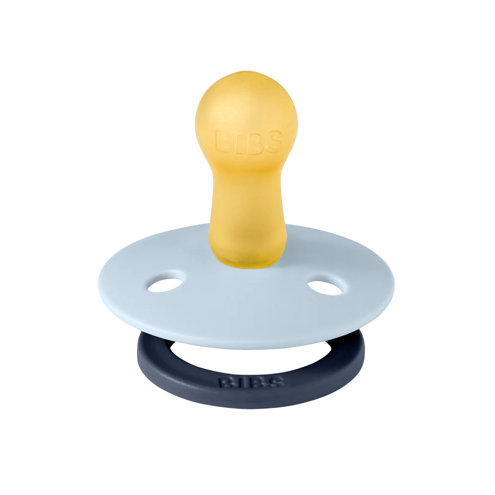 Baby Blue & Petrol mix BIBS Pacifier Colour Collection 2 Pack, top pacifier clip companion.