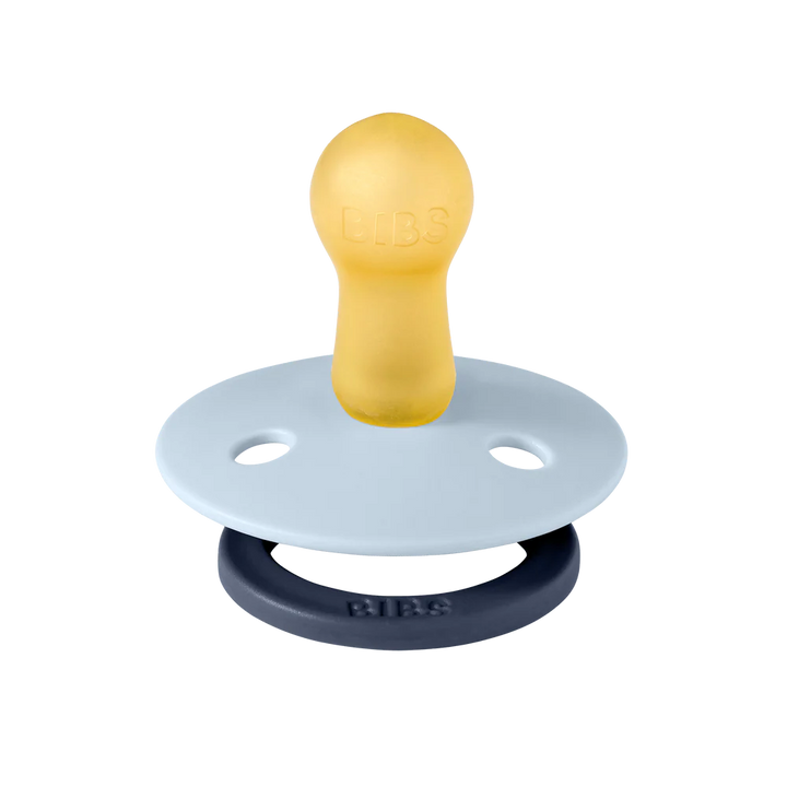 Baby Blue & Petrol mix BIBS Pacifier Colour Collection 2 Pack, top pacifier clip companion.