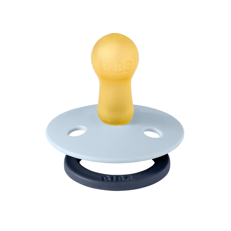 Baby Blue & Petrol mix BIBS Pacifier Colour Collection 2 Pack, top pacifier clip companion.