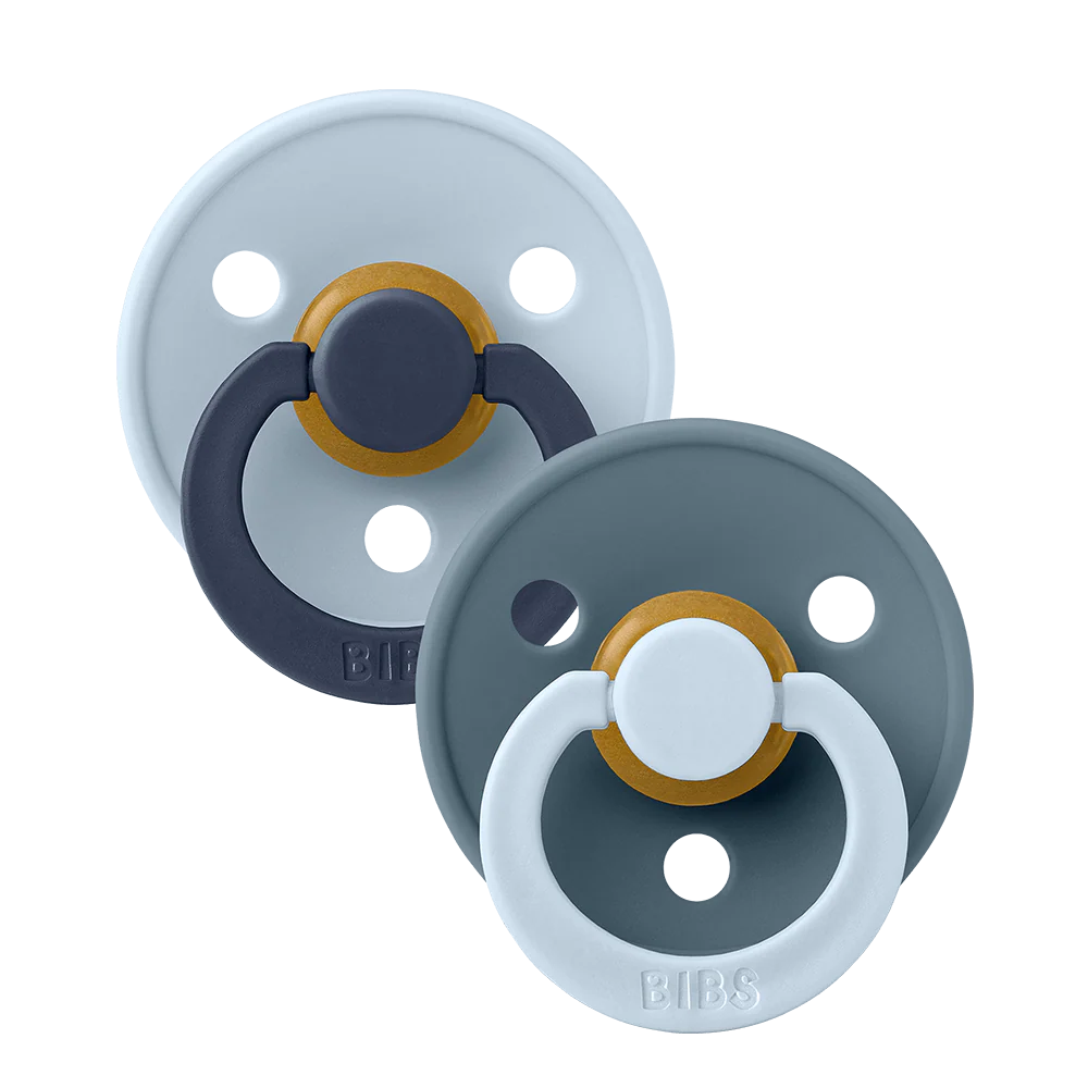 Petrol mix & Baby Blue BIBS Pacifier Colour Collection 2 Pack, best pacifier for newborn use.