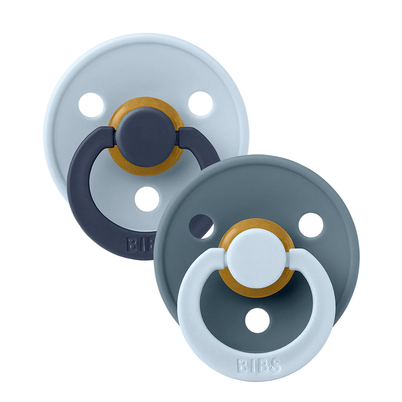 Petrol mix & Baby Blue BIBS Pacifier Colour Collection 2 Pack, best pacifier for newborn use.