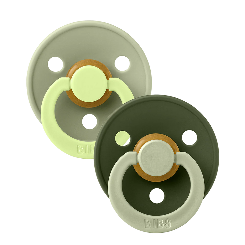 Nature Sage with Hunter Green BIBS Pacifier Colour Collection 2 Pack, newborn pacifier set.