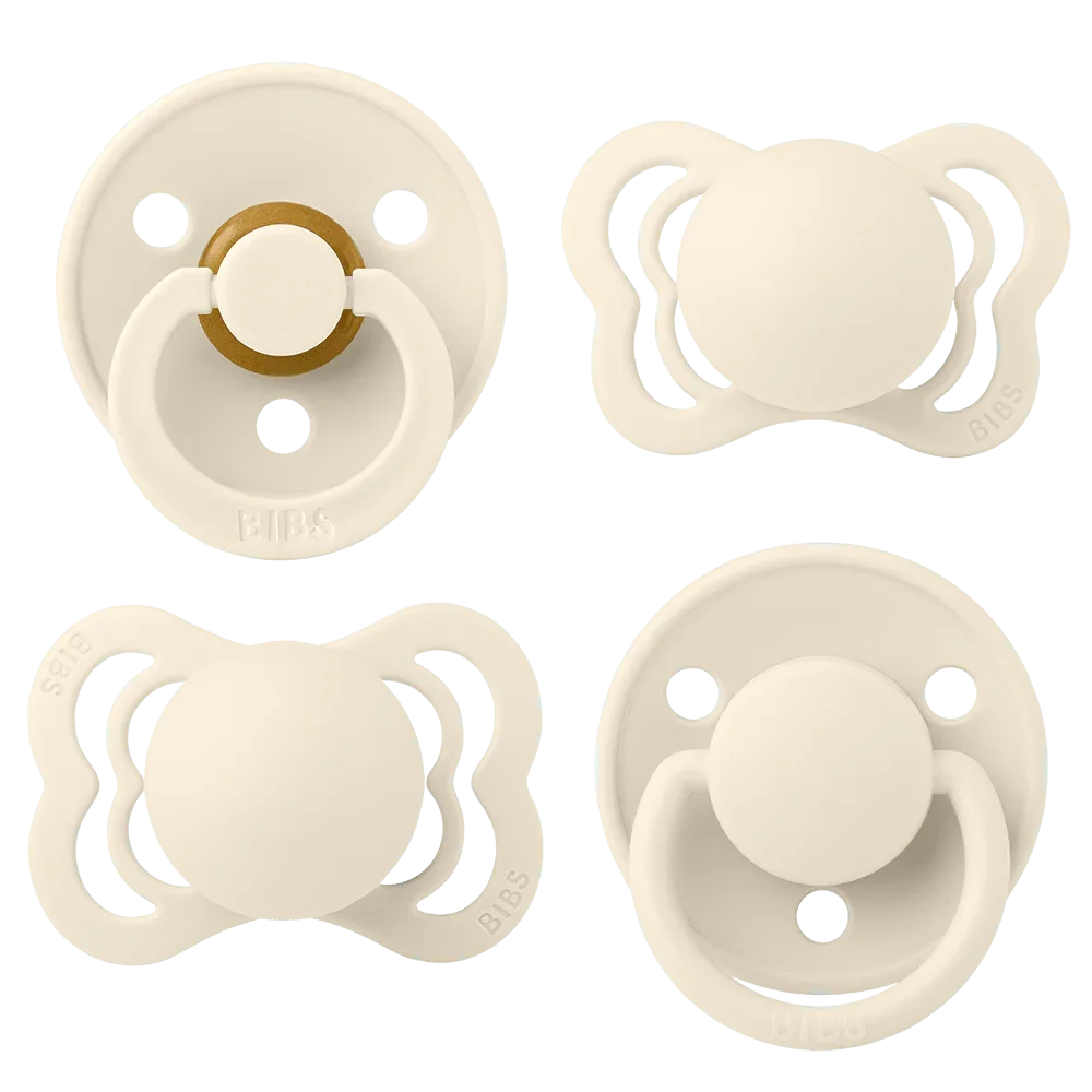 Shield view of Ivory BIBS Try It Collection, stylish soother pack for babies.