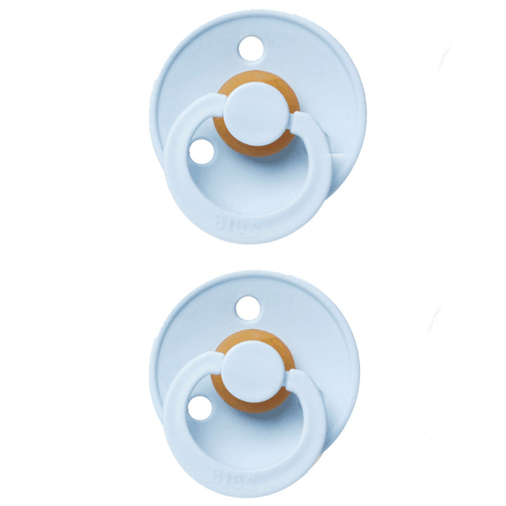 BIBS Pacifier Colour Collection 2 Pack in Baby Blue delivers comfort with these best pacifiers.