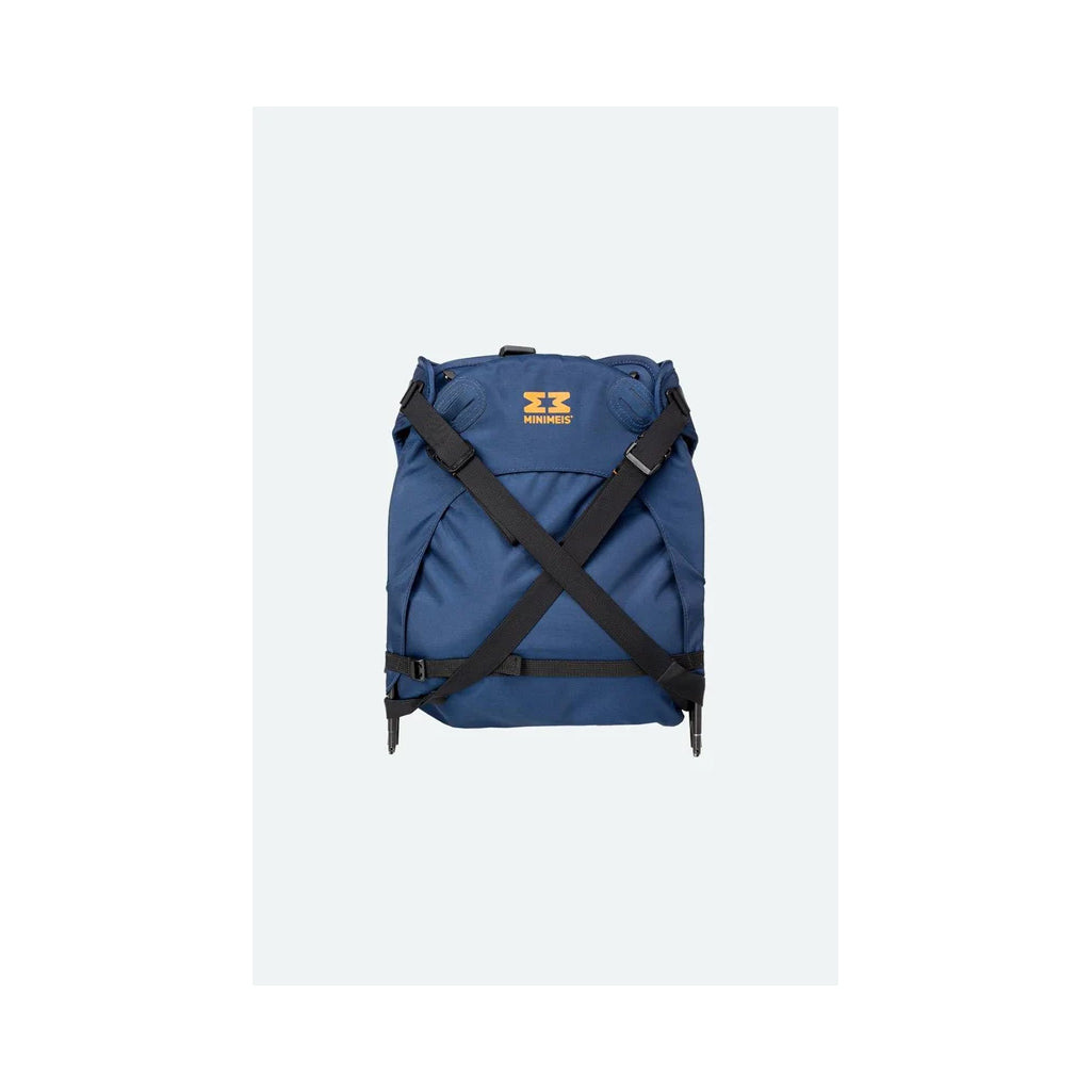 Folded up view of the black/navy shoulder carrier