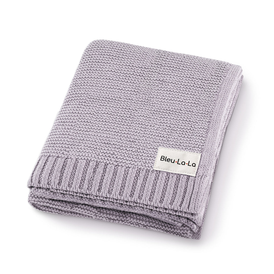 Folded Bleu La La Heritage Blanket in Lilac