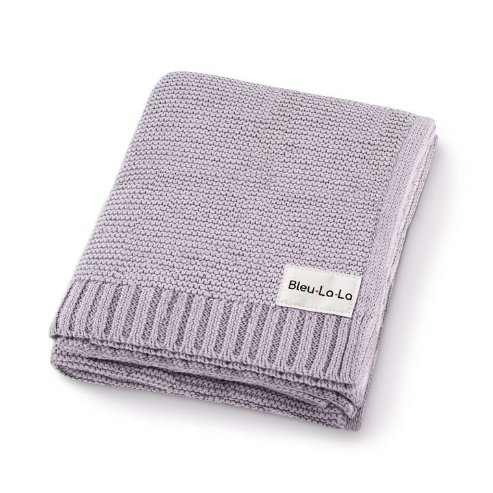 Folded Bleu La La Heritage Blanket in Lilac