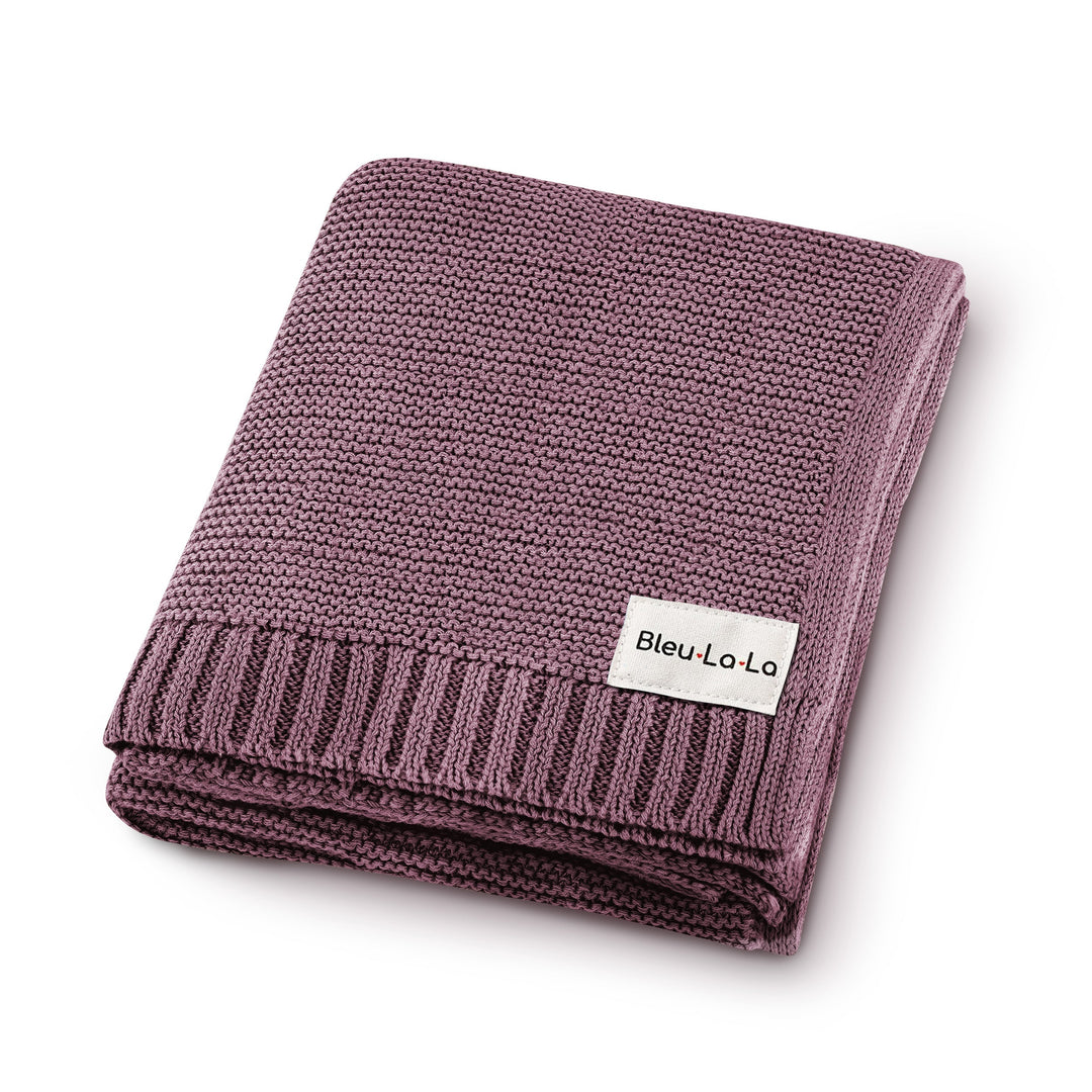 Folded Bleu La La Heritage Blanket in Plum