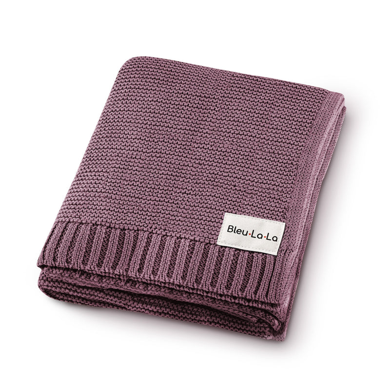 Folded Bleu La La Heritage Blanket in Plum