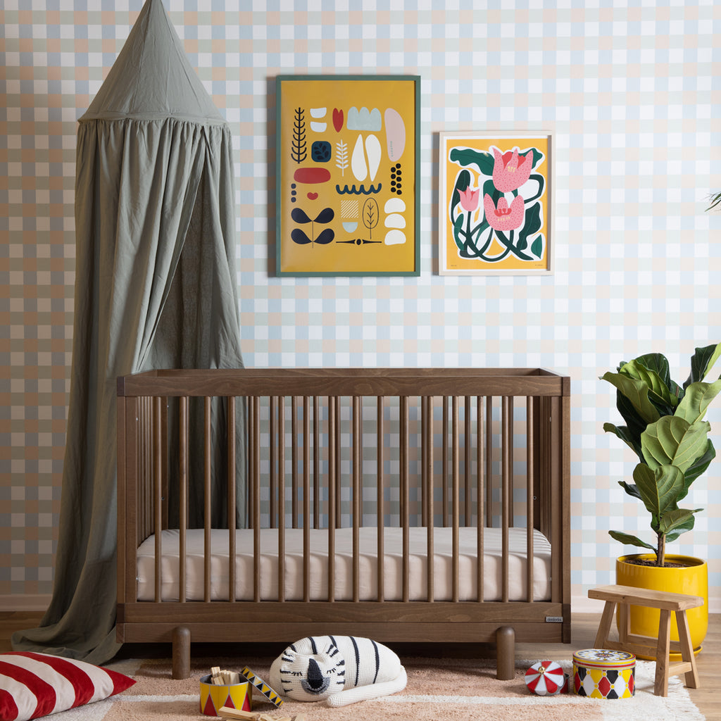 walnut crib for cute nursery