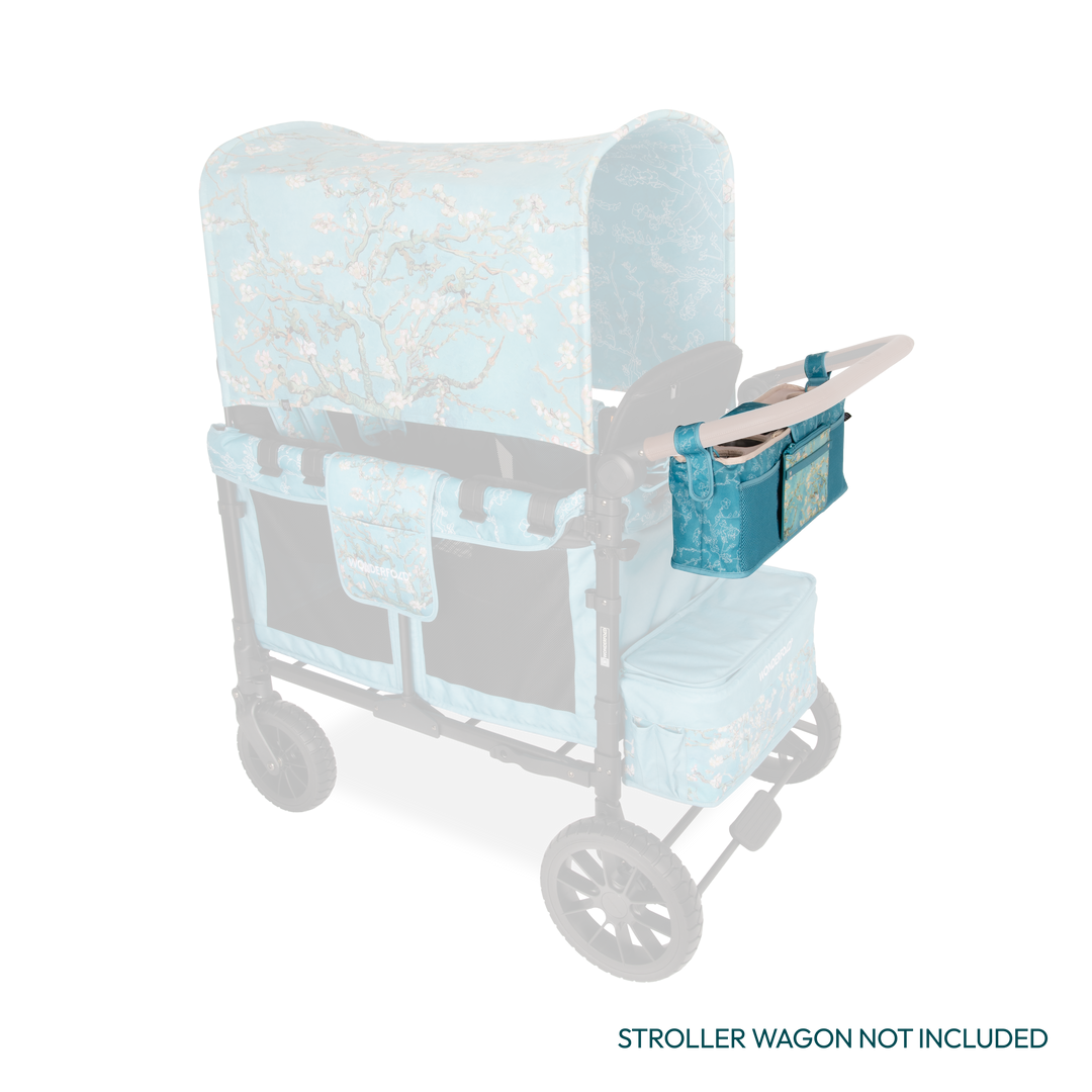 Embrace style and function with the Wonderfold Parent Console in Van Gogh Almond Blossoms, designed for your stroller wagon.