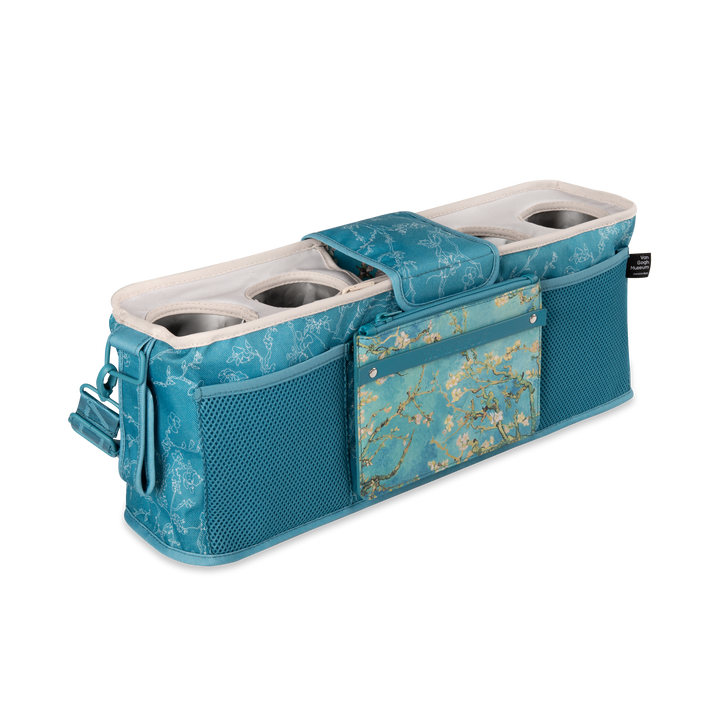 Beautifully designed Wonderfold Parent Console in Van Gogh Almond Blossoms, a perfect stroller accessories upgrade.