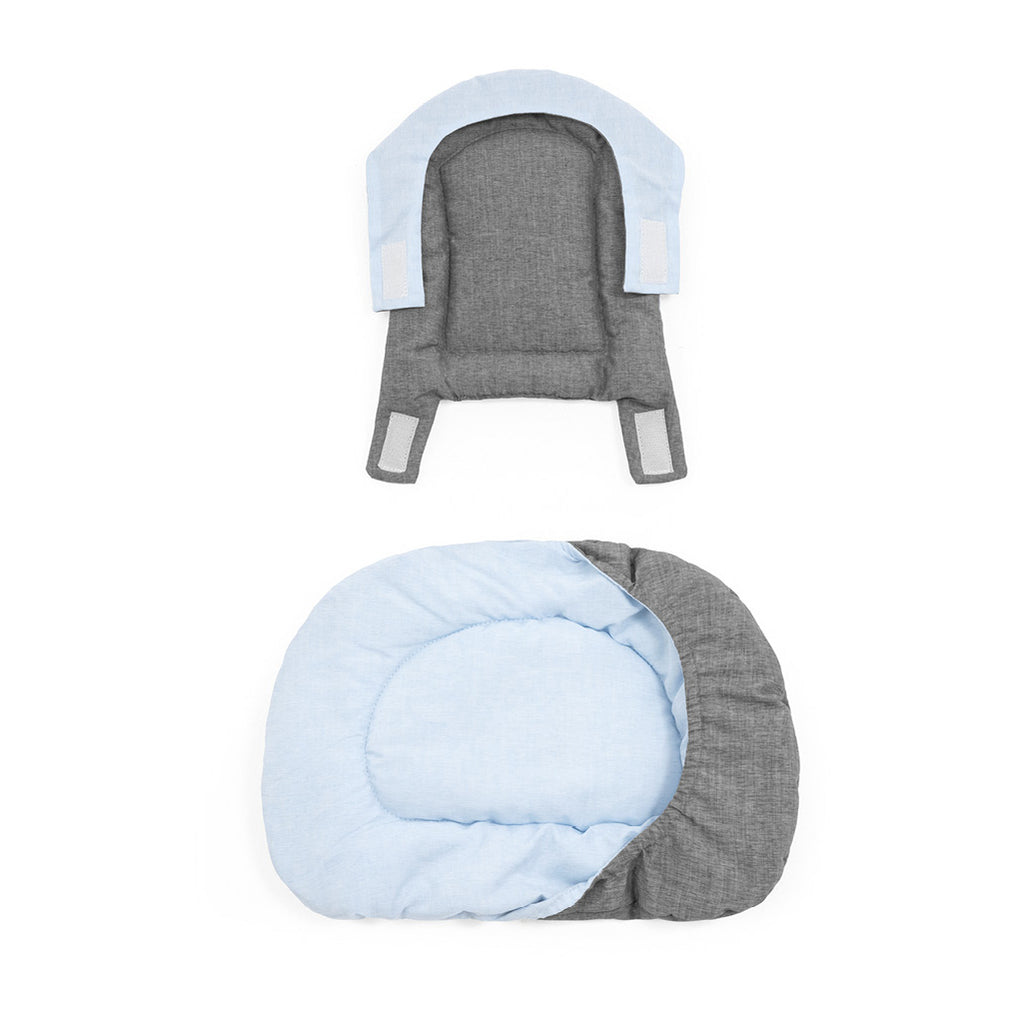 stokke nomi blue and grey custion high chairs for babies