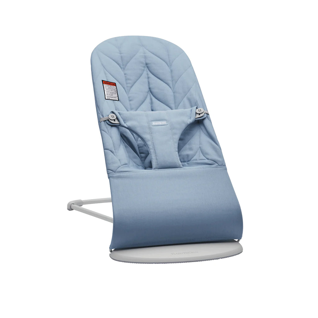 blue quilted baby bjorn baby bouncer seat