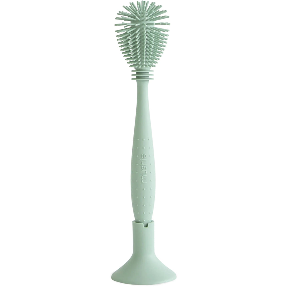 Mushie Baby Bottle Brush Cambridge Blue Cambridge blue baby bottle brush designed for efficient and gentle bottle cleaning