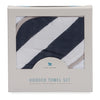 Little Unicorn navy striped hooded bath towel for infants