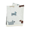 Viverano Organics Jacquard Sweater Knit Baby Blanket in Buddy Dog 100% Cotton Organic blanket