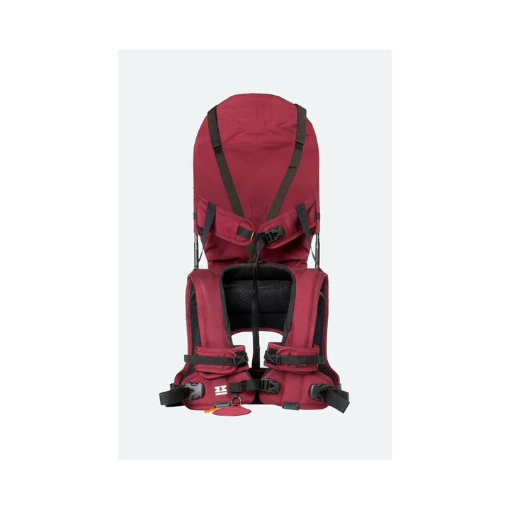 Front view of the burgundy shoulder carrier