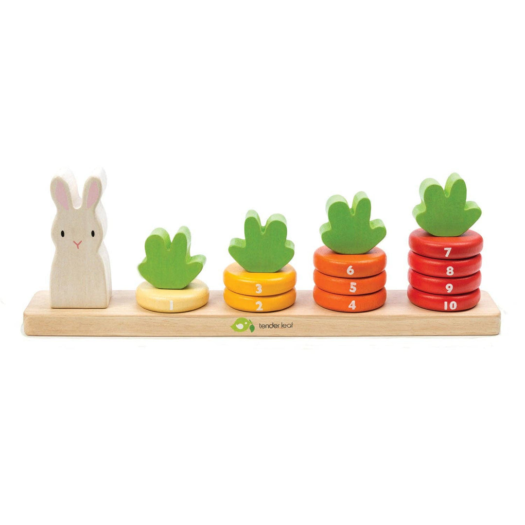 Tenderleaf Toys Counting Carrots, a wooden toy that makes learning numbers fun for kids.