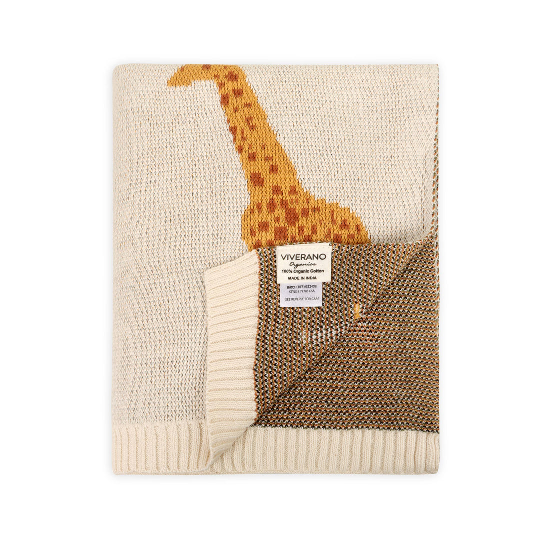 Soft, reversible, and eco-friendly, the Viverano Organics Savannah-Organic Baby Blanket doubles as a cozy toddler blanket.