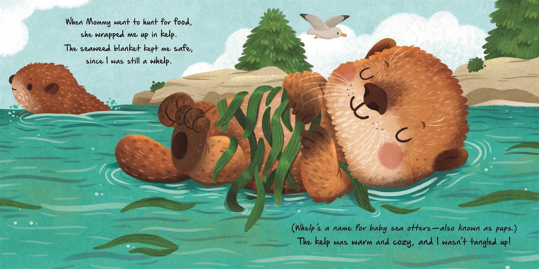 Simon & Schuster Nature Stories: Little Otter board book page showing otters floating together