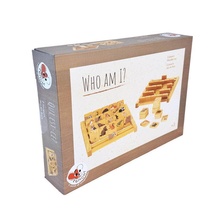 The Who Am I box from Egmont shows a front cover image of the wooden guessing game