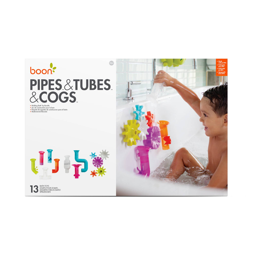 Boon Boon Pipes & Cogs & Tubes Bath Toy Bundle - 13pcs Set toddler bath toy