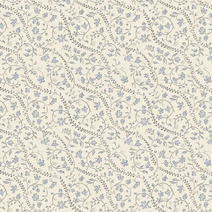Close up of Little Threads bluebell heirloom vine muslin fabric, lightweight baby swaddle blanket with breathable organic cotton texture