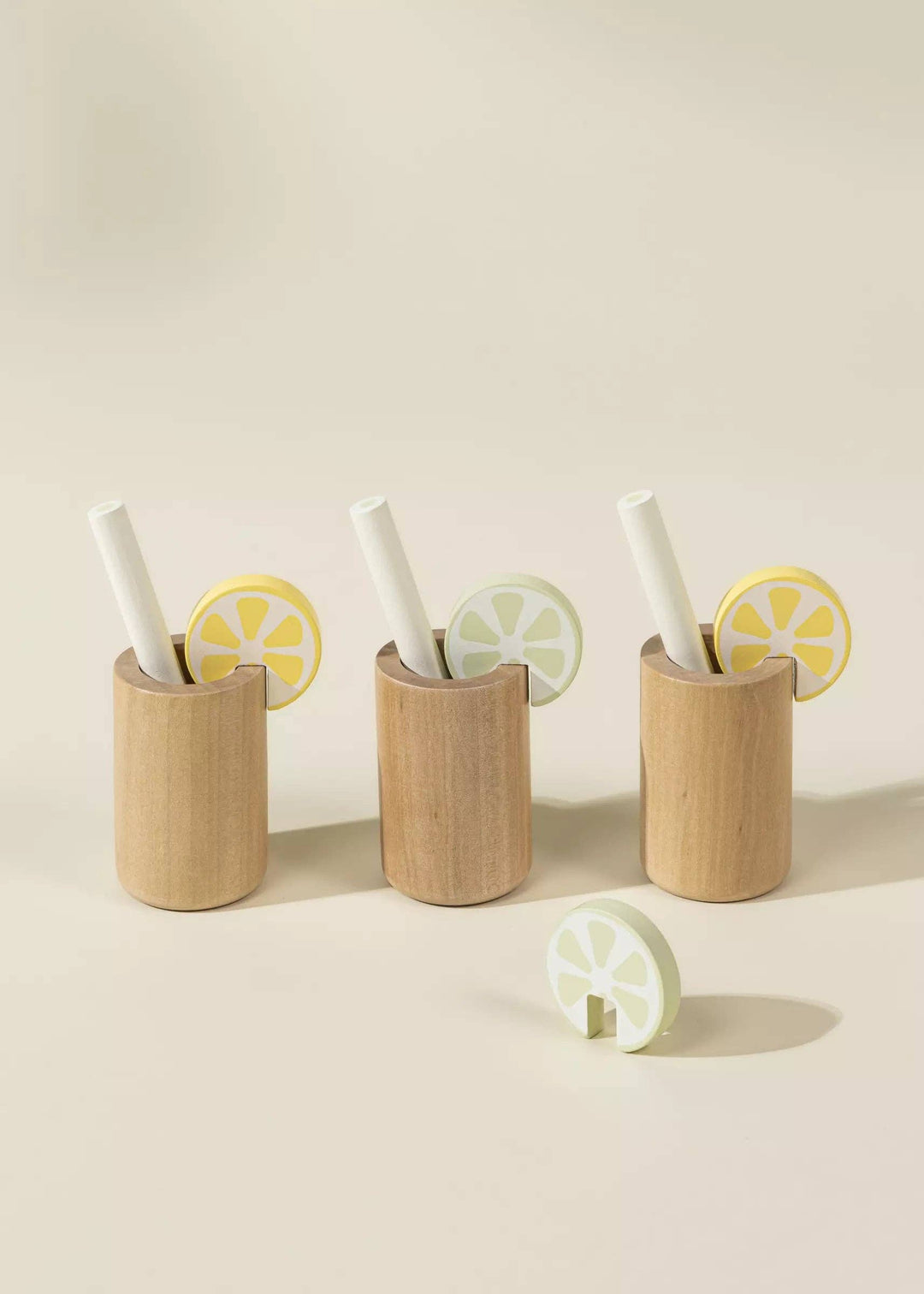 Serve up creativity using the Coco Village Wooden Lemonade Playset in Multicolor, a cheerful wooden toy.