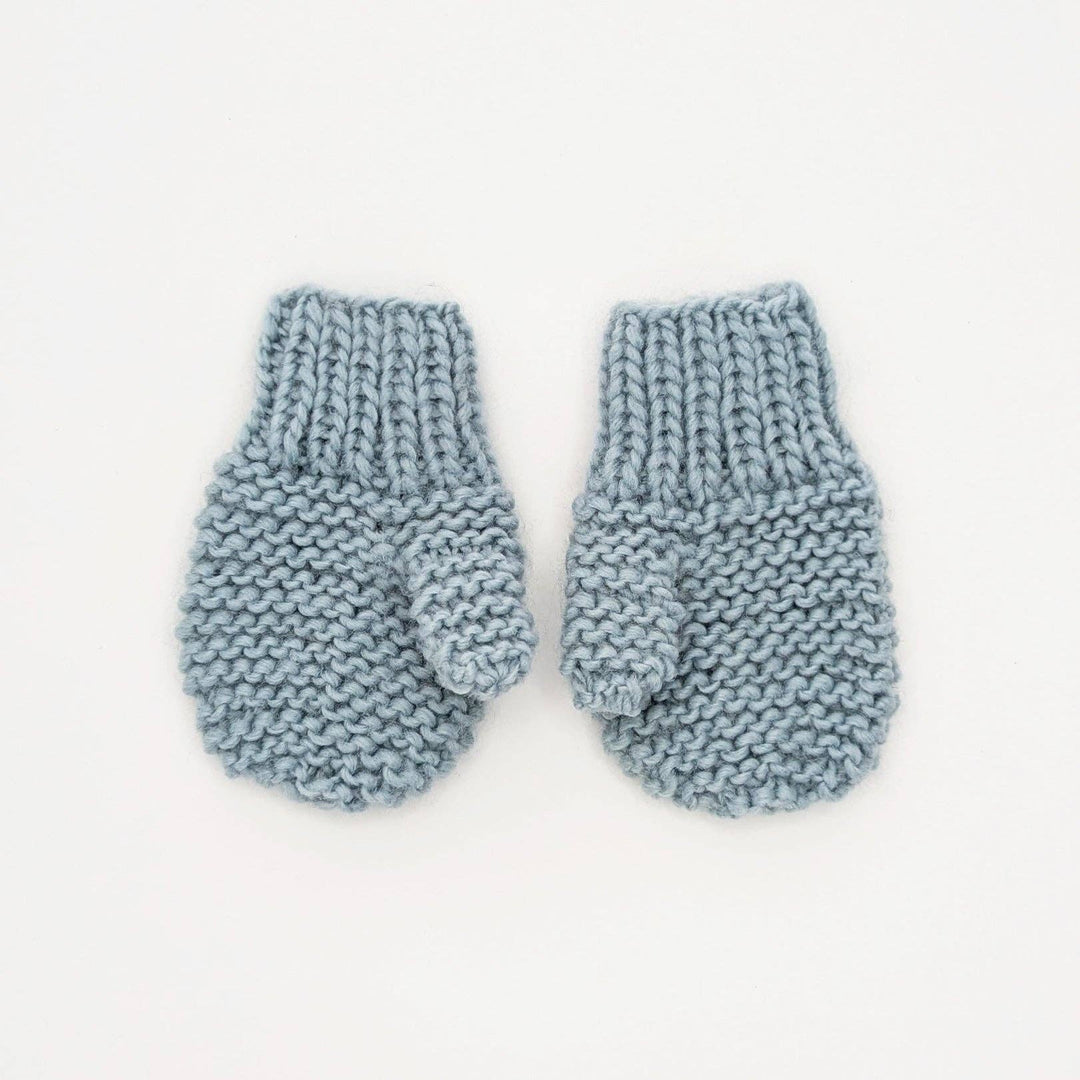huggalugs surf blue garter stitch mittens 