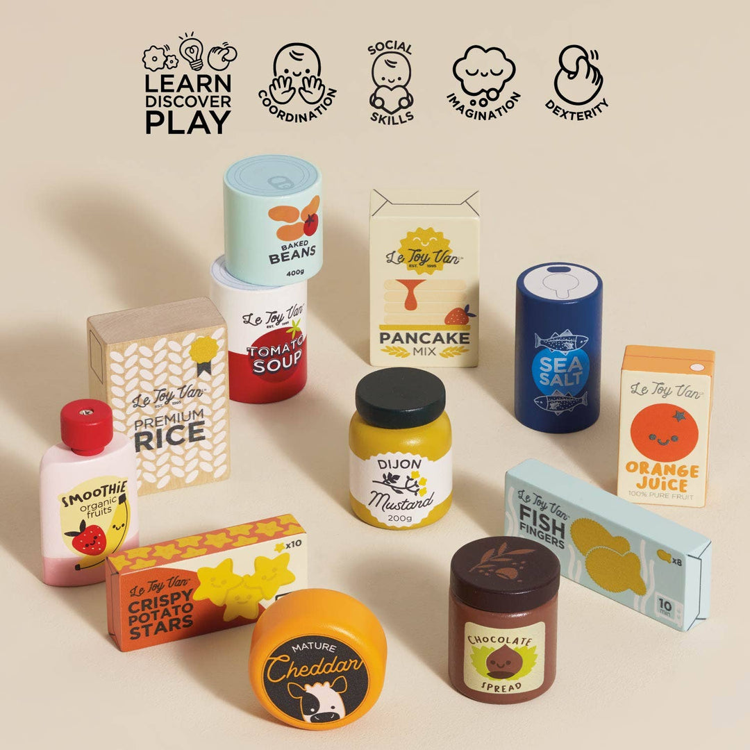 Montessori-inspired play meets creativity in the Le Toy Van Supermarket Grocery Weekly Shop for children.