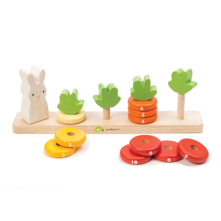 Kids enjoy counting and sorting with the Tenderleaf Toys Counting Carrots, an educational toy.