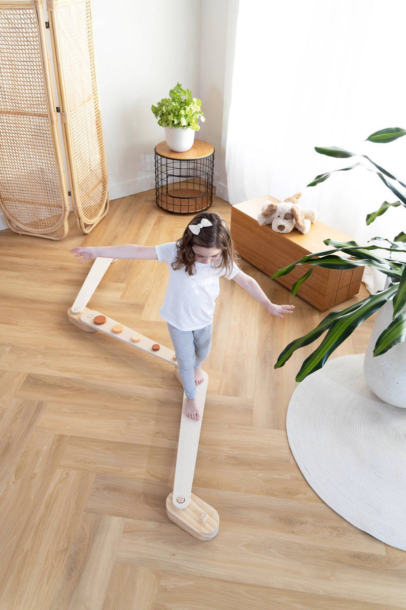 Help improve balance with the Coco Village Wooden Balance Beams Set in Natural, a great choice for baby toys.
