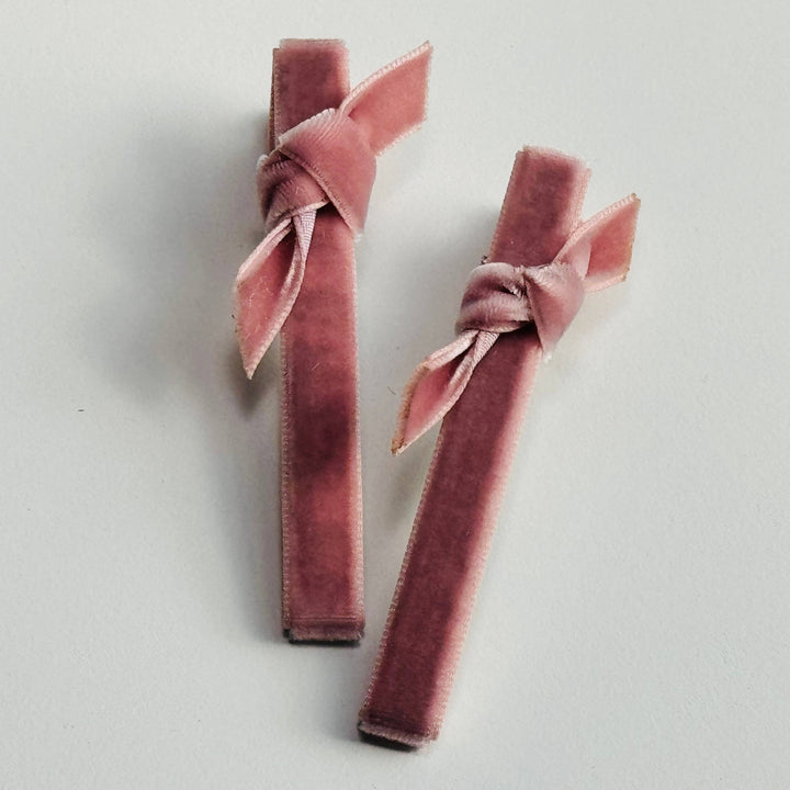 Boutique look featuring Cookie & the Dude Japanese Velvet Bar Clips - Warm velvet barrette hair clips for toddlers and girls