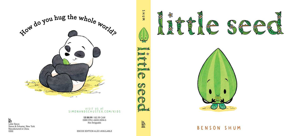 Little Seed hugging a panda interior spread from Benson Shum's toddler board book