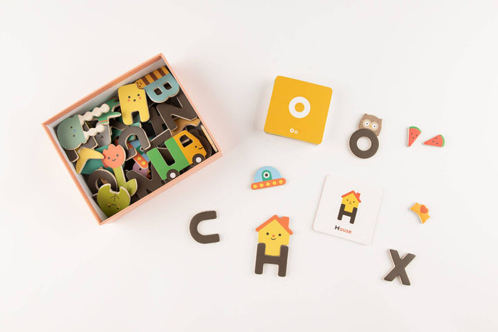 language development magnetic alphabet letters and cards by Oioiooi