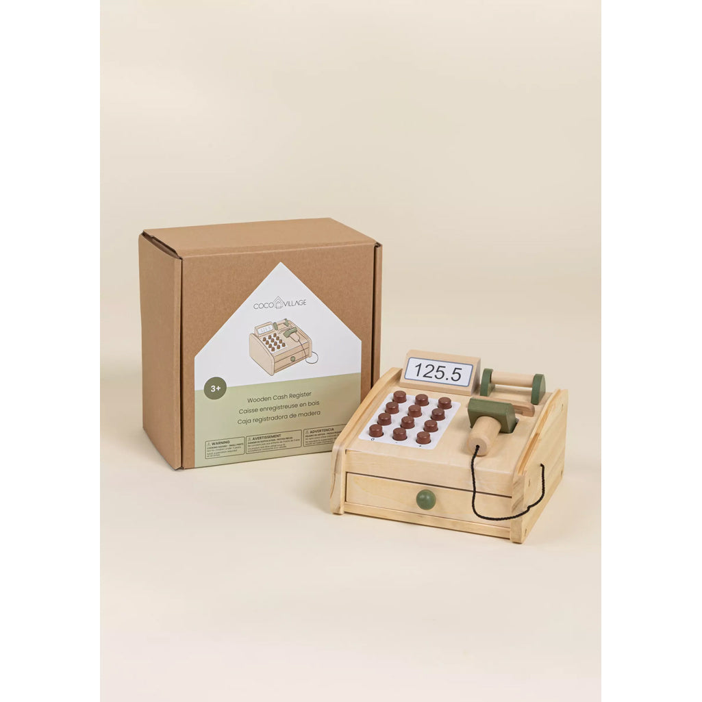 coco village wooden cash register for pretend play