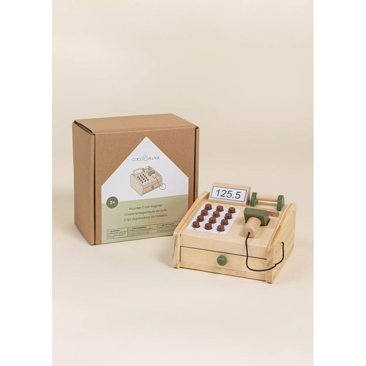 coco village wooden cash register for pretend play