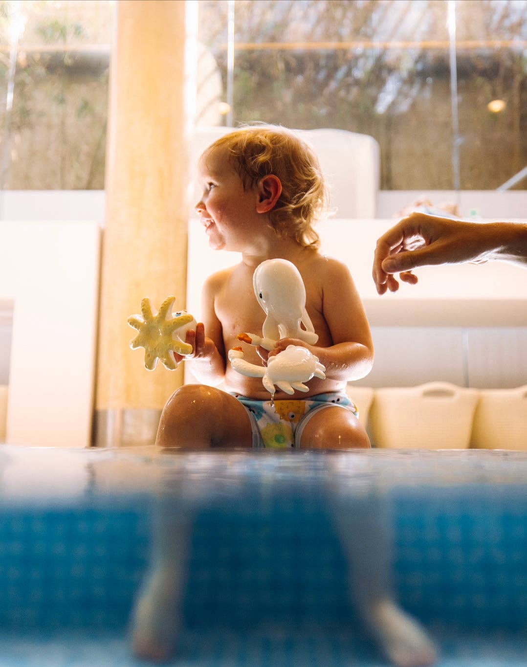 Made from natural materials, Oli & Carol Sharon the Crab is a charming baby teether.