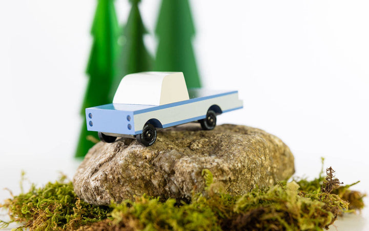 candylab wooden toy blue truck, the perfect toy for toddlers and kids 