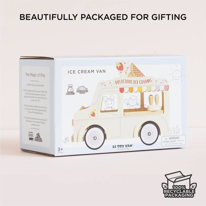 Le Toy Van retro wooden ice cream van gift for toddlers preschool pretend play